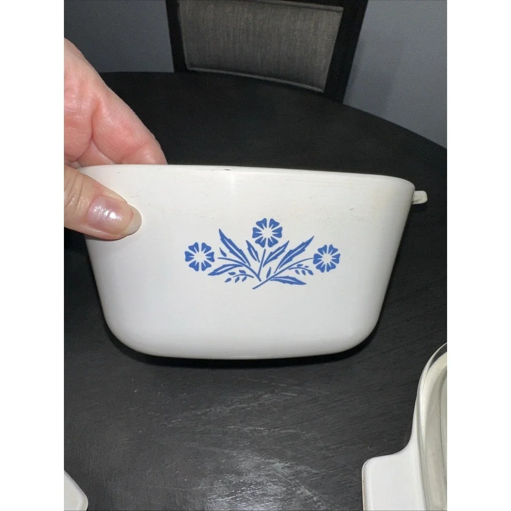 EXTREMELY RARE Vintage Pyrex Corning Wear Blue Cornflower Corningwear Dish & Lid